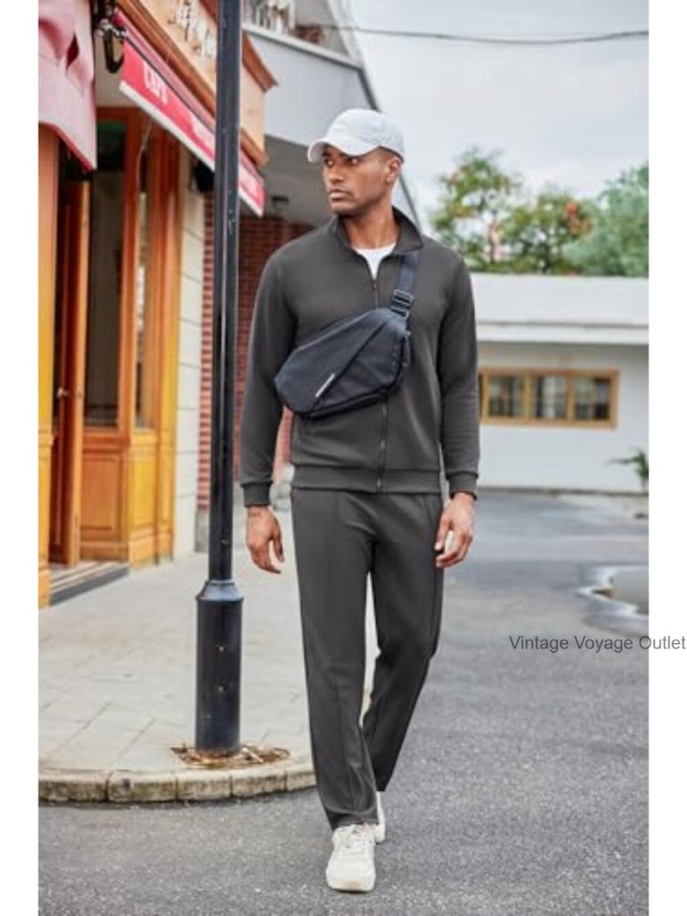 Matching 2 Piece Athletic Full Zip Tracksuit Jacquard Jogging Set Jacket and - Picture 5 of 6